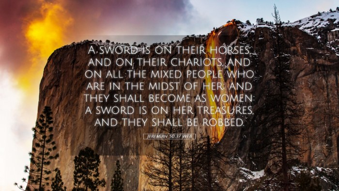 Picture 05 - Jeremiah 50:37 WEB Desktop Wallpaper - A sword is on their horses, and on their - Desktop Bible Verse Wallpaper