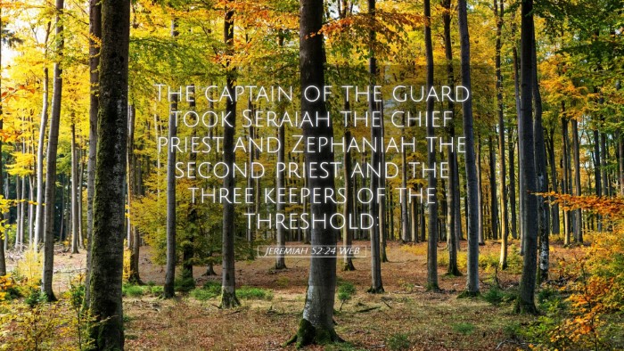 Picture 05 - Jeremiah 52:24 WEB Desktop Wallpaper - The captain of the guard took Seraiah the chief - Desktop Bible Verse Wallpaper