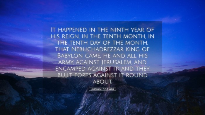 Picture 05 - Jeremiah 52:4 WEB Desktop Wallpaper - It happened in the ninth year of his reign, in - Desktop Bible Verse Wallpaper