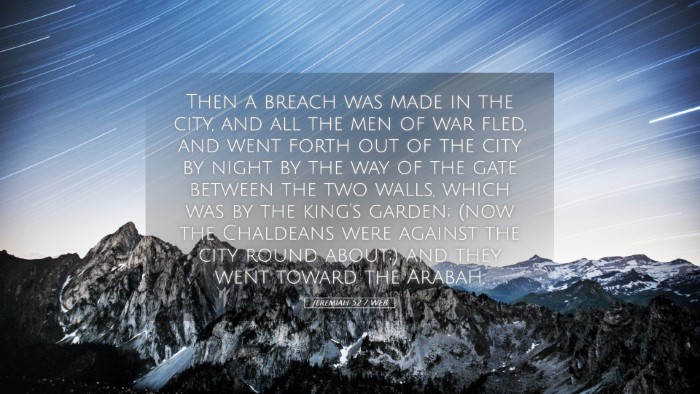 Picture 05 - Jeremiah 52:7 WEB Desktop Wallpaper - Then a breach was made in the city, and all the - Desktop Bible Verse Wallpaper
