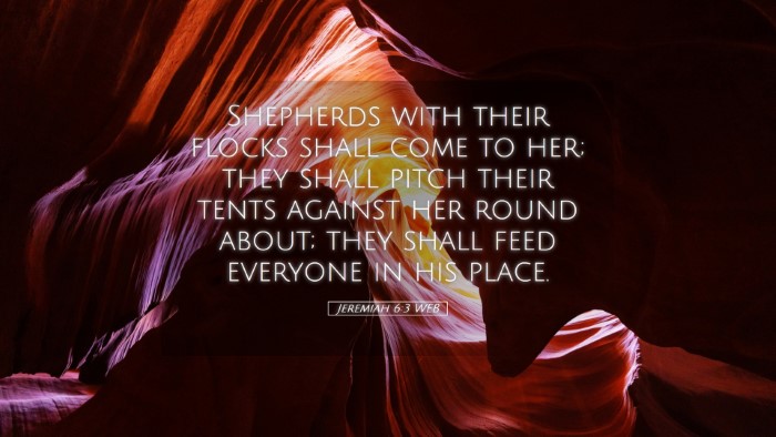Picture 05 - Jeremiah 6:3 WEB Desktop Wallpaper - Shepherds with their flocks shall come to her; - Desktop Bible Verse Wallpaper