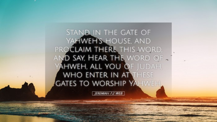 Picture 05 - Jeremiah 7:2 WEB Desktop Wallpaper - Stand in the gate of Yahweh's house, and proclaim - Desktop Bible Verse Wallpaper
