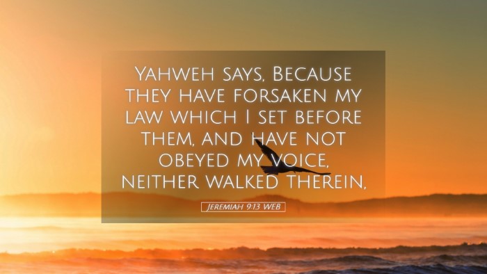 Picture 05 - Jeremiah 9:13 WEB Desktop Wallpaper - Yahweh says, Because they have forsaken my law - Desktop Bible Verse Wallpaper
