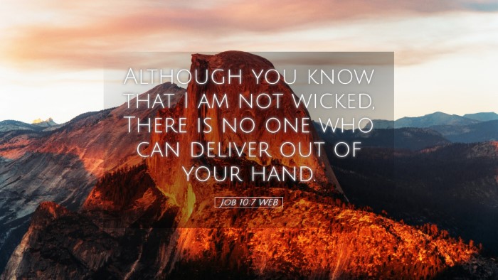 Picture 05 - Job 10:7 WEB Desktop Wallpaper - Although you know that I am not wicked, There is - Desktop Bible Verse Wallpaper