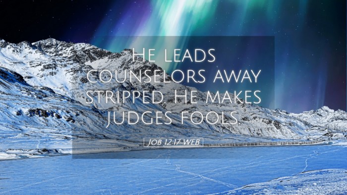 Picture 05 - Job 12:17 WEB Desktop Wallpaper - He leads counselors away stripped. He makes - Desktop Bible Verse Wallpaper