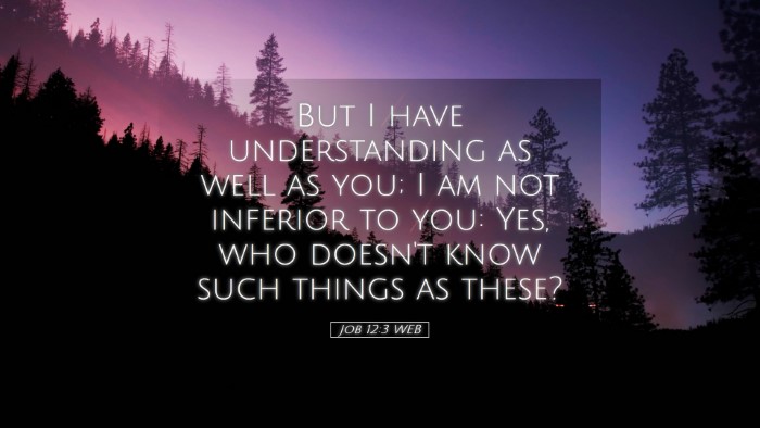 Picture 05 - Job 12:3 WEB Desktop Wallpaper - But I have understanding as well as you; I am not - Desktop Bible Verse Wallpaper