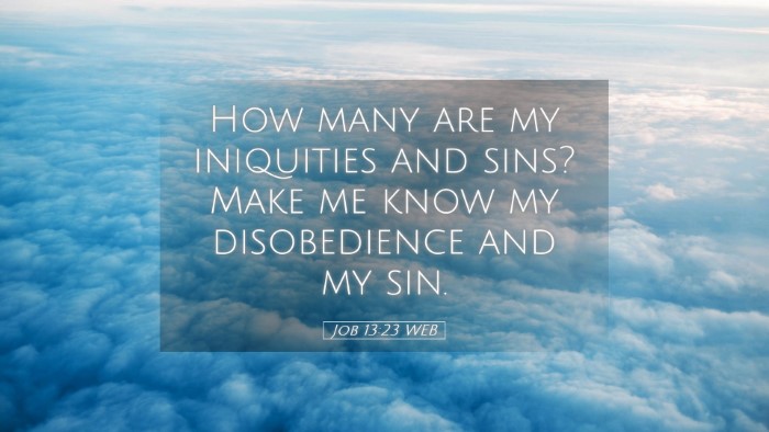 Picture 05 - Job 13:23 WEB Desktop Wallpaper - How many are my iniquities and sins? Make me know - Desktop Bible Verse Wallpaper