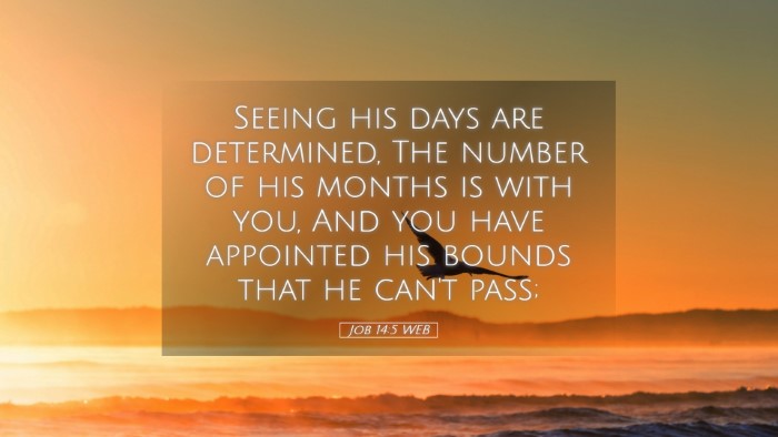Picture 05 - Job 14:5 WEB Desktop Wallpaper - Seeing his days are determined, The number of his - Desktop Bible Verse Wallpaper