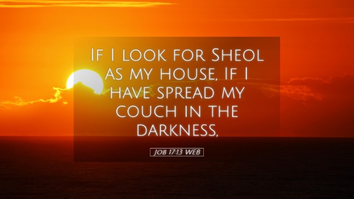 Picture 05 - Job 17:13 WEB Desktop Wallpaper - If I look for Sheol as my house, If I have spread - Desktop Bible Verse Wallpaper