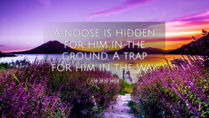 Picture 05 - Job 18:10 WEB Desktop Wallpaper - A noose is hidden for him in the ground, A trap - Desktop Bible Verse Wallpaper