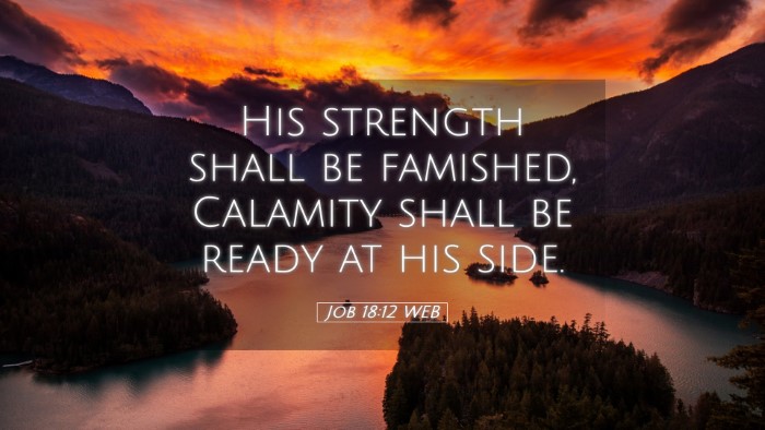 Picture 05 - Job 18:12 WEB Desktop Wallpaper - His strength shall be famished, Calamity shall be - Desktop Bible Verse Wallpaper