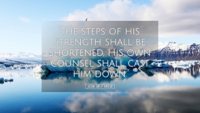 Picture 05 - Job 18:7 WEB Desktop Wallpaper - The steps of his strength shall be shortened, His - Desktop Bible Verse Wallpaper
