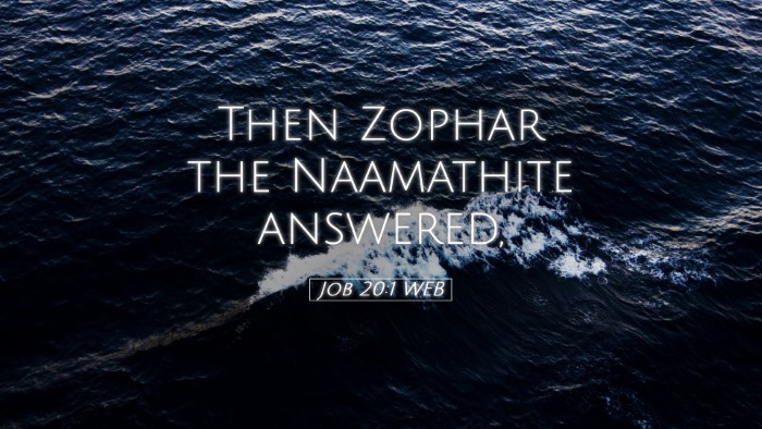 Picture 05 - Job 20:1 WEB Desktop Wallpaper - Then Zophar the Naamathite - Desktop Bible Verse Wallpaper