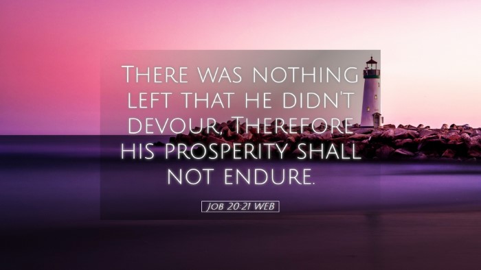 Picture 05 - Job 20:21 WEB Desktop Wallpaper - There was nothing left that he didn't devour, - Desktop Bible Verse Wallpaper