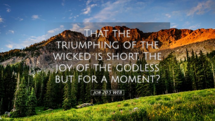 Picture 05 - Job 20:5 WEB Desktop Wallpaper - That the triumphing of the wicked is short, The - Desktop Bible Verse Wallpaper