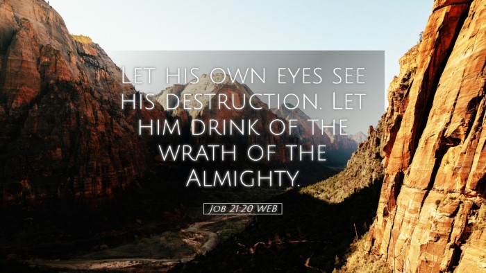 Picture 05 - Job 21:20 WEB Desktop Wallpaper - Let his own eyes see his destruction. Let him - Desktop Bible Verse Wallpaper