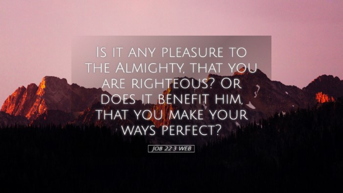 Picture 05 - Job 22:3 WEB Desktop Wallpaper - Is it any pleasure to the Almighty, that you are - Desktop Bible Verse Wallpaper