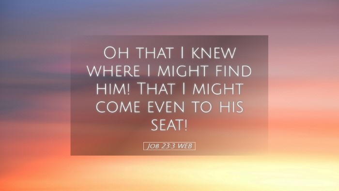 Picture 05 - Job 23:3 WEB Desktop Wallpaper - Oh that I knew where I might find him! That I - Desktop Bible Verse Wallpaper