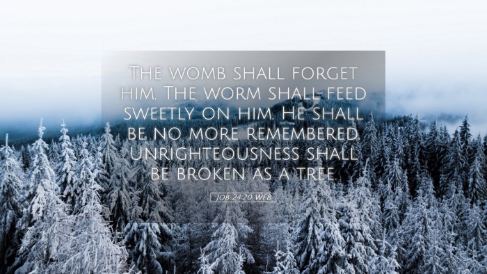 Picture 05 - Job 24:20 WEB Desktop Wallpaper - The womb shall forget him. The worm shall feed - Desktop Bible Verse Wallpaper