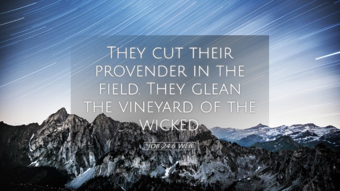 Picture 05 - Job 24:6 WEB Desktop Wallpaper - They cut their provender in the field. They glean - Desktop Bible Verse Wallpaper