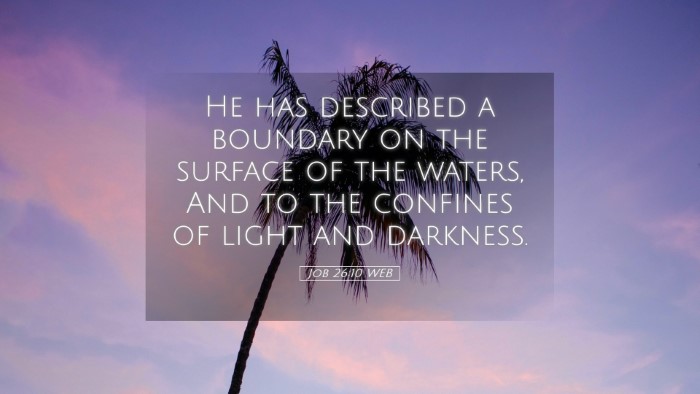 Picture 05 - Job 26:10 WEB Desktop Wallpaper - He has described a boundary on the surface of the - Desktop Bible Verse Wallpaper