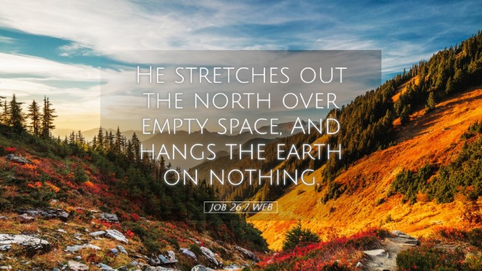 Picture 05 - Job 26:7 WEB Desktop Wallpaper - He stretches out the north over empty space, And - Desktop Bible Verse Wallpaper