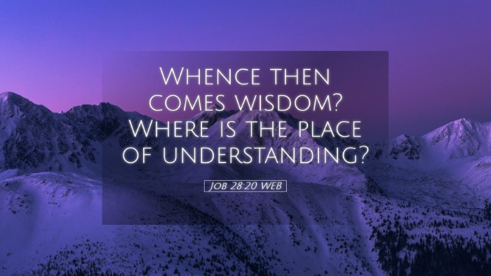 Picture 05 - Job 28:20 WEB Desktop Wallpaper - Whence then comes wisdom? Where is the place of - Desktop Bible Verse Wallpaper