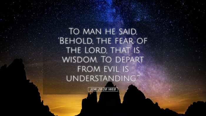 Picture 05 - Job 28:28 WEB Desktop Wallpaper - To man he said, 'Behold, the fear of the Lord, - Desktop Bible Verse Wallpaper
