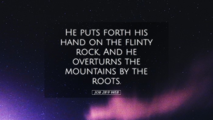 Picture 05 - Job 28:9 WEB Desktop Wallpaper - He puts forth his hand on the flinty rock, And he - Desktop Bible Verse Wallpaper