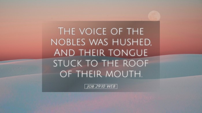 Picture 05 - Job 29:10 WEB Desktop Wallpaper - The voice of the nobles was hushed, And their - Desktop Bible Verse Wallpaper