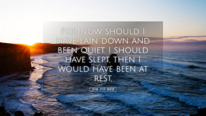 Picture 05 - Job 3:13 WEB Desktop Wallpaper - For now should I have lain down and been quiet. I - Desktop Bible Verse Wallpaper