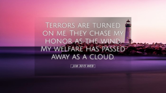 Picture 05 - Job 30:15 WEB Desktop Wallpaper - Terrors are turned on me. They chase my honor as - Desktop Bible Verse Wallpaper