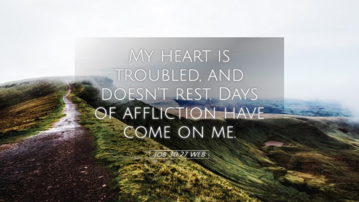 Picture 05 - Job 30:27 WEB Desktop Wallpaper - My heart is troubled, and doesn't rest. Days of - Desktop Bible Verse Wallpaper