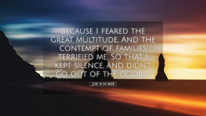Picture 05 - Job 31:34 WEB Desktop Wallpaper - Because I feared the great multitude, And the - Desktop Bible Verse Wallpaper