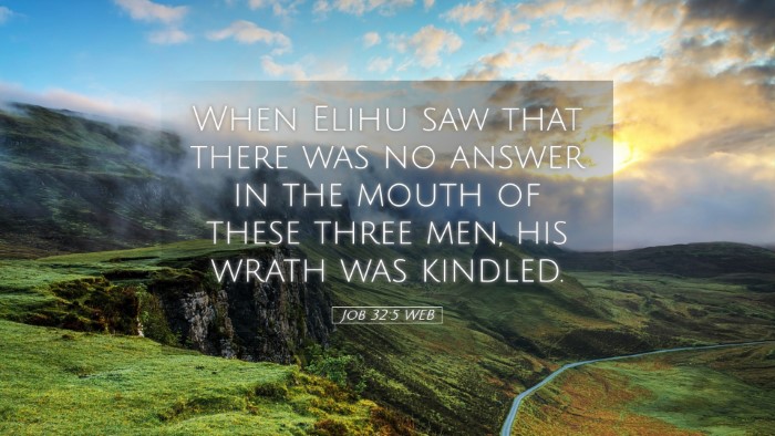 Picture 05 - Job 32:5 WEB Desktop Wallpaper - When Elihu saw that there was no answer in the - Desktop Bible Verse Wallpaper