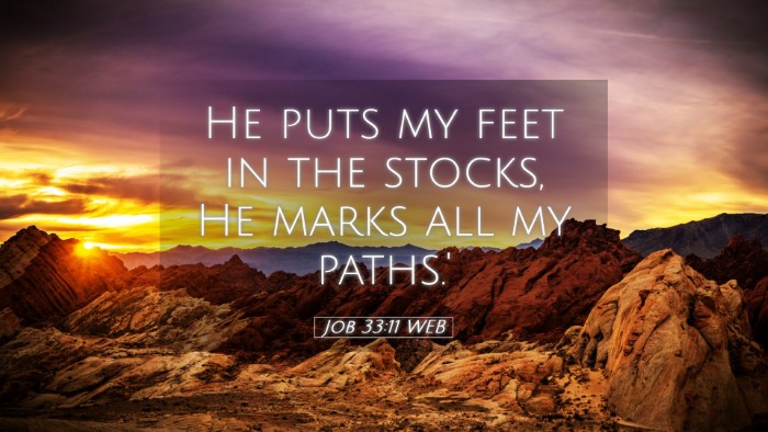 Picture 05 - Job 33:11 WEB Desktop Wallpaper - He puts my feet in the stocks, He marks all my - Desktop Bible Verse Wallpaper