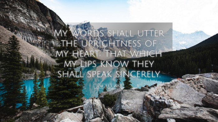 Picture 05 - Job 33:3 WEB Desktop Wallpaper - My words shall utter the uprightness of my heart; - Desktop Bible Verse Wallpaper