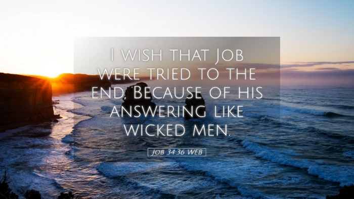 Picture 05 - Job 34:36 WEB Desktop Wallpaper - I wish that Job were tried to the end, Because of - Desktop Bible Verse Wallpaper