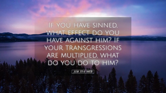 Picture 05 - Job 35:6 WEB Desktop Wallpaper - If you have sinned, what effect do you have - Desktop Bible Verse Wallpaper