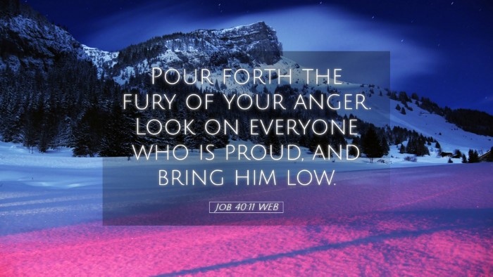 Picture 05 - Job 40:11 WEB Desktop Wallpaper - Pour forth the fury of your anger. Look on - Desktop Bible Verse Wallpaper