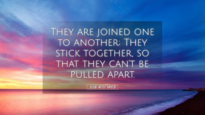 Picture 05 - Job 41:17 WEB Desktop Wallpaper - They are joined one to another; They stick - Desktop Bible Verse Wallpaper