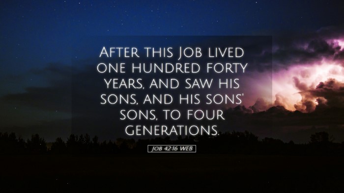Picture 05 - Job 42:16 WEB Desktop Wallpaper - After this Job lived one hundred forty years, and - Desktop Bible Verse Wallpaper