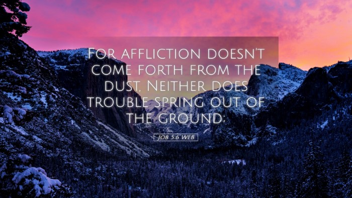 Picture 05 - Job 5:6 WEB Desktop Wallpaper - For affliction doesn't come forth from the dust, - Desktop Bible Verse Wallpaper
