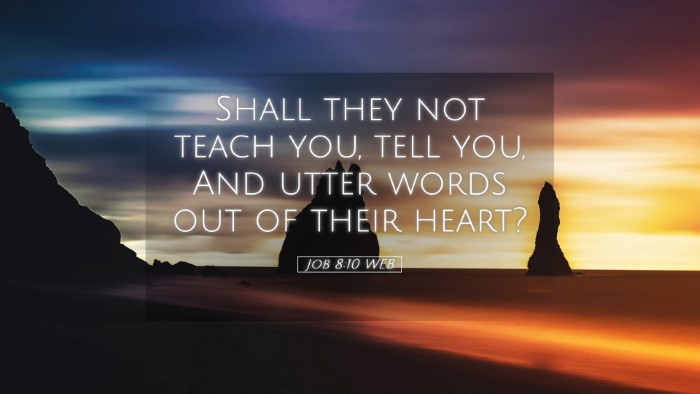 Picture 05 - Job 8:10 WEB Desktop Wallpaper - Shall they not teach you, tell you, And utter - Desktop Bible Verse Wallpaper