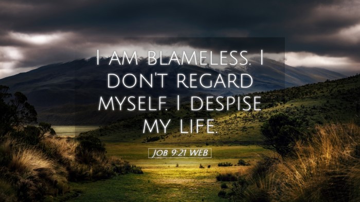 Picture 05 - Job 9:21 WEB Desktop Wallpaper - I am blameless. I don't regard myself. I despise - Desktop Bible Verse Wallpaper