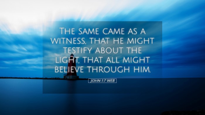 Picture 05 - John 1:7 WEB Desktop Wallpaper - The same came as a witness, that he might testify - Desktop Bible Verse Wallpaper