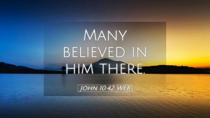 Picture 05 - John 10:42 WEB Desktop Wallpaper - Many believed in him - Desktop Bible Verse Wallpaper