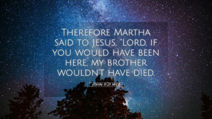 Picture 05 - John 11:21 WEB Desktop Wallpaper - Therefore Martha said to Jesus, 