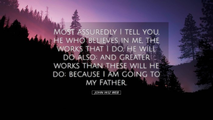 Picture 05 - John 14:12 WEB Desktop Wallpaper - Most assuredly I tell you, he who believes in me, - Desktop Bible Verse Wallpaper