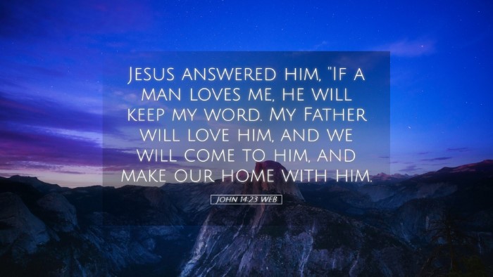 Picture 05 - John 14:23 WEB Desktop Wallpaper - Jesus answered him, 
